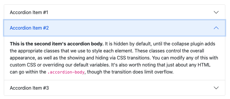 A Bootstrap 5 accordion.